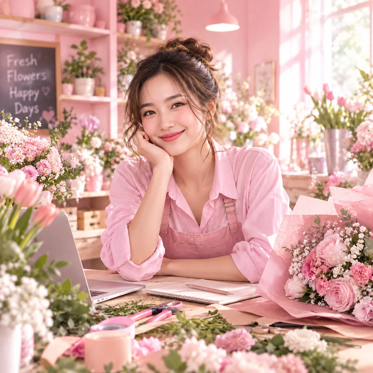 คุณบี เจ้าของร้าน & นักจัดดอกไม้หลัก
